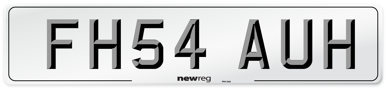 FH54 AUH Number Plate from New Reg